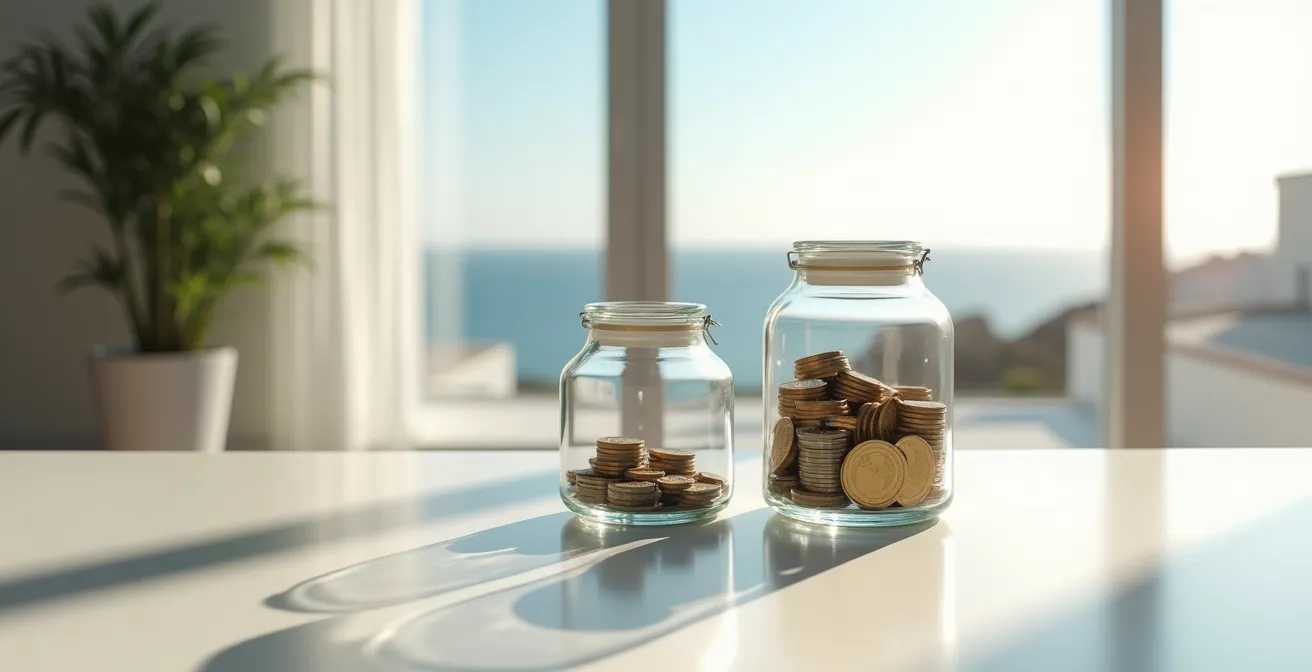 Gráfico comparativo de costes entre seguro bancario y aseguradora externa a 20 años