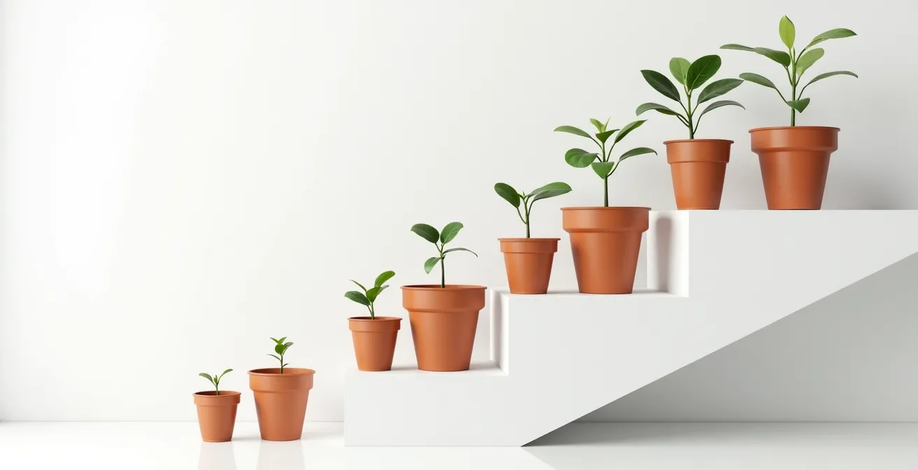 Gráfico temporal mostrando progresión de estabilidad laboral y capacidad crediticia